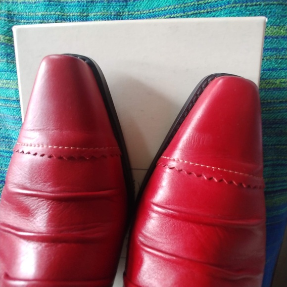 Coldwater Creek Red Leather Mules - Picture 1 of 7